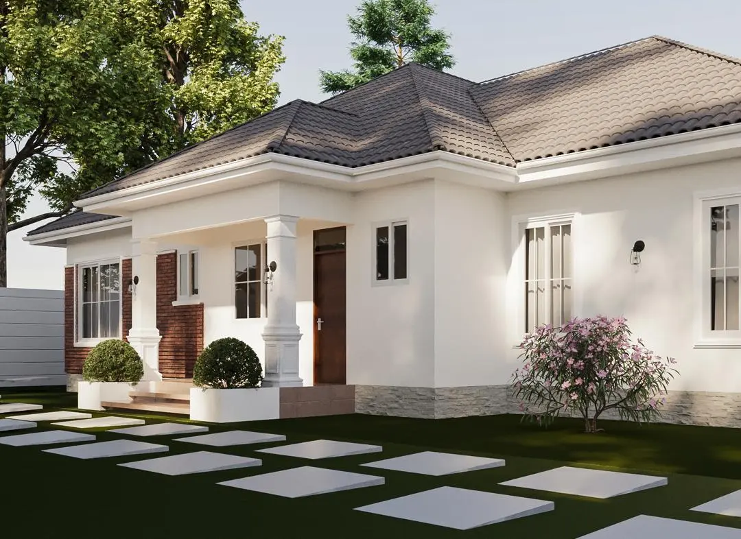 Country bungalow front view